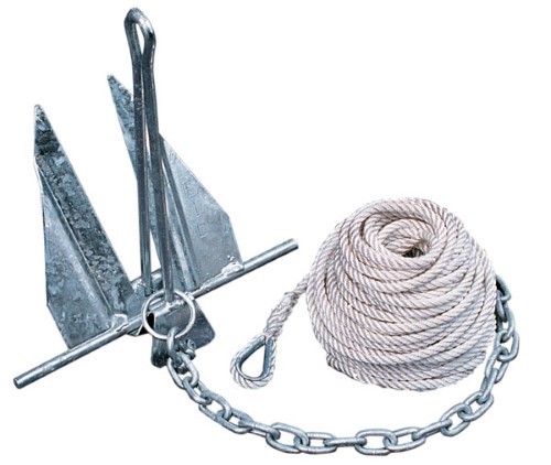 lot 8377 image: Tie Down Engineering Quik-Set Hooker Anchor Kit Includes 5# Anchor, Anchor Line, Anchor Chain and 2 Shackles