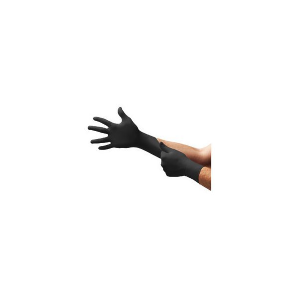 lot 8413 image: Microflex MFXMK296M MIDKNIGHT Black NITRILE Gloves- Medium- 100 Per Box
