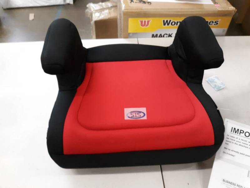 lot 8427 image: Safe Traffic System Delighter Backless Booster Car Seat, Black  Red,
