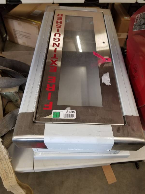 lot 8495 image: 2 Metal Fire Extinguisher Boxes