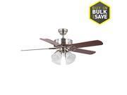 lot 8516 image: Harbor Breeze Springfield II 52-in Brushed Nickel Indoor Ceiling Fan with Light Kit