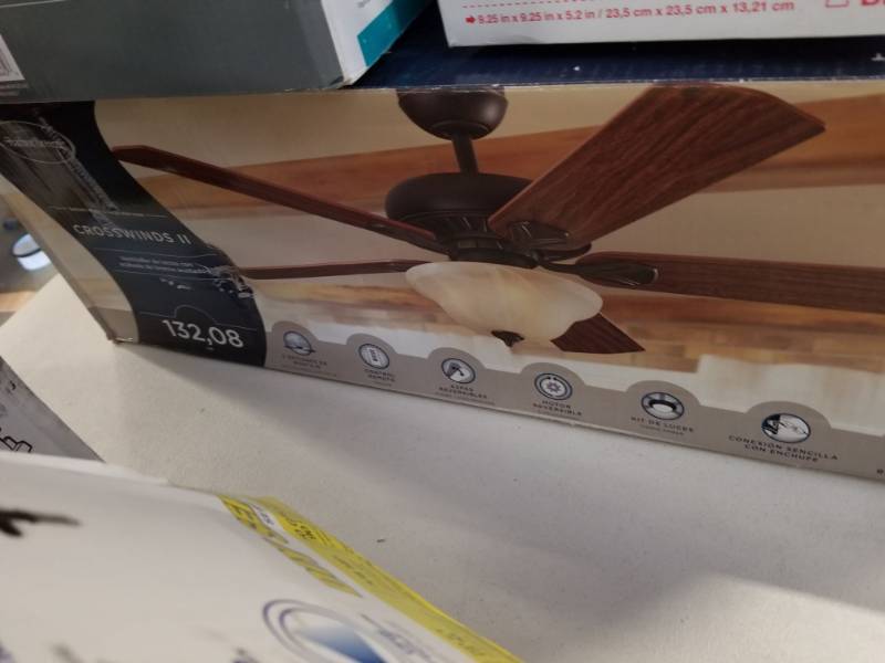lot 8522 image: 52 In Oil Rubbed Bronze Indoor Downrod Close Mount Ceiling Fan Light Kit Remote