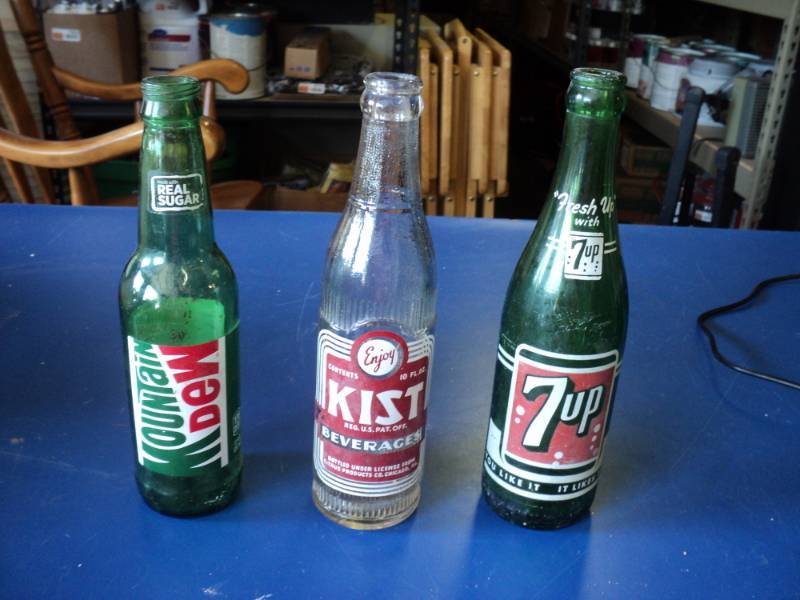 lot 7991 image: (3) ct lot Vintage Soda Glass Soda Bottles