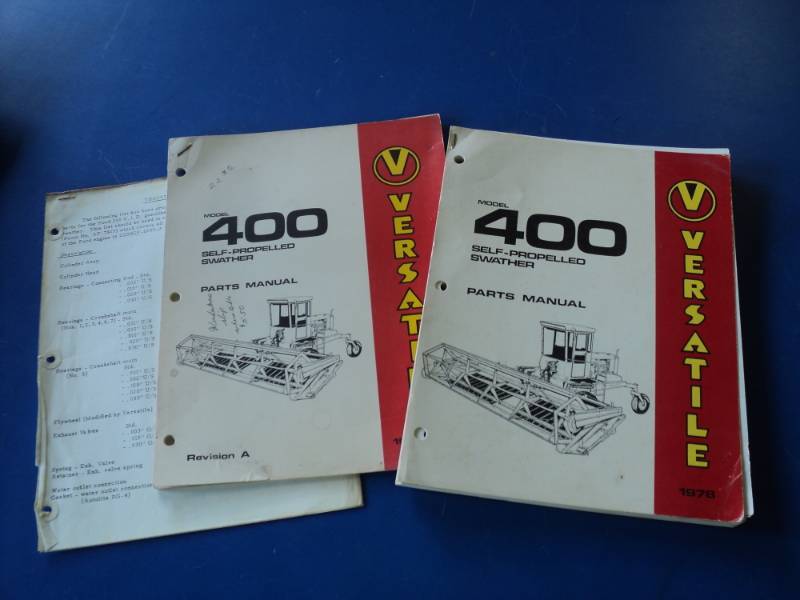 lot 8099 image: Versatile Model 400 Swather Parts Manual 1978, 1978-79