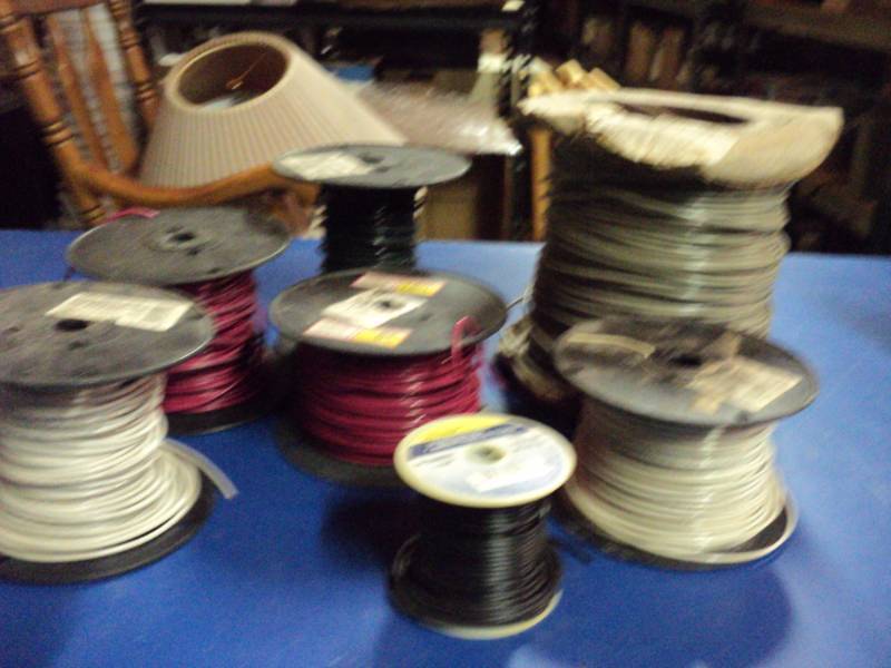 lot 8120 image: (7) ct lot partial rolls covered copper wire, 12 gauge & 14 gauge