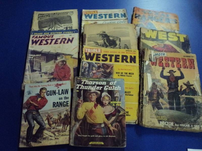 lot 8137 image: (10) ct mixed lot Vintage Western Magazines and (1) Mystery Magazine, 40s & 50s