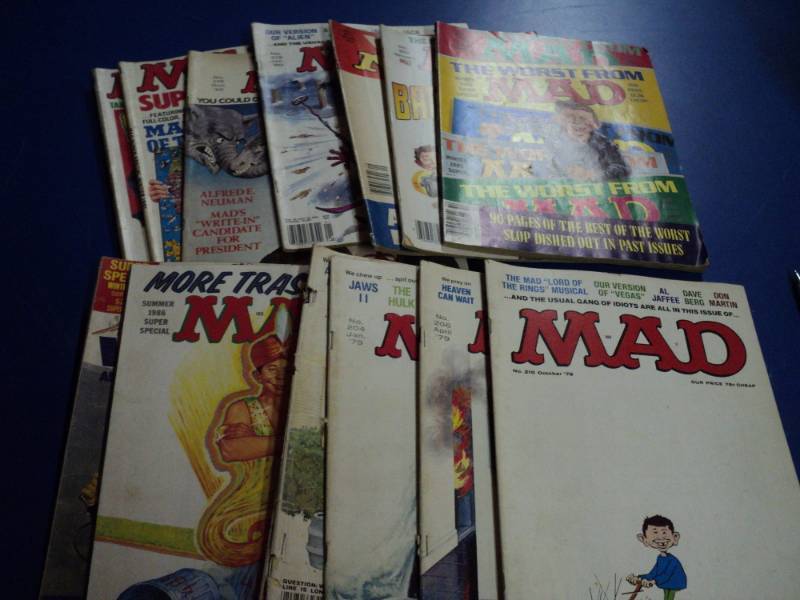 lot 8181 image: (13) ct lot Vintage Mad Magazine, late 70s early 80s