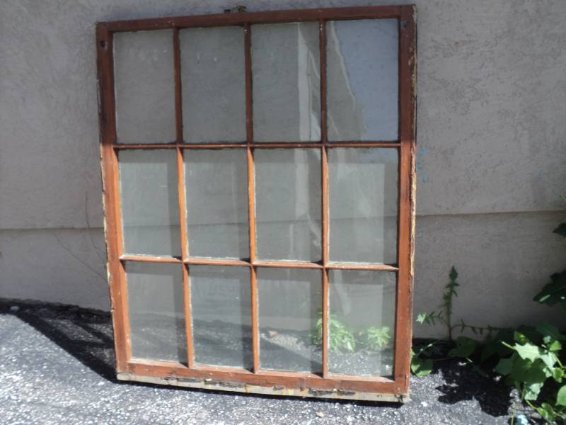 lot 8220 image: 12- pane Wooden Frame Window, approx 39 x 47 x 1-14