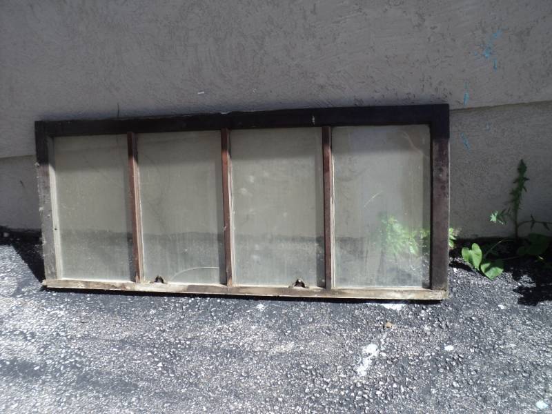 lot 8222 image: 4- Pane Wooden Window Sash, approx 23 x 54 x 1-34
