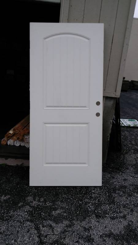 lot 8224 image: Vinyl Exterior Fire Door, Concrete Filled, approx 79 x 36 x 1-34