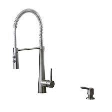 lot 1881 image: Giagni Fresco Stainless Steel 1-Handle Deck Mount Pre-rinse Kitchen Faucet PD180-SS