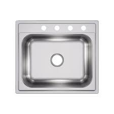 lot 1936 image: Elkay 25-in x 22-in Satin Single-Basin Drop-in 4-Hole Residential Kitchen Sink