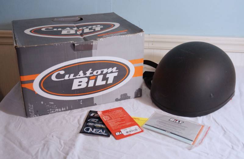 lot 1390 image: Motorcycle Helmet-Custom Bilt Falcon 12-Matte black-XL-new in box-