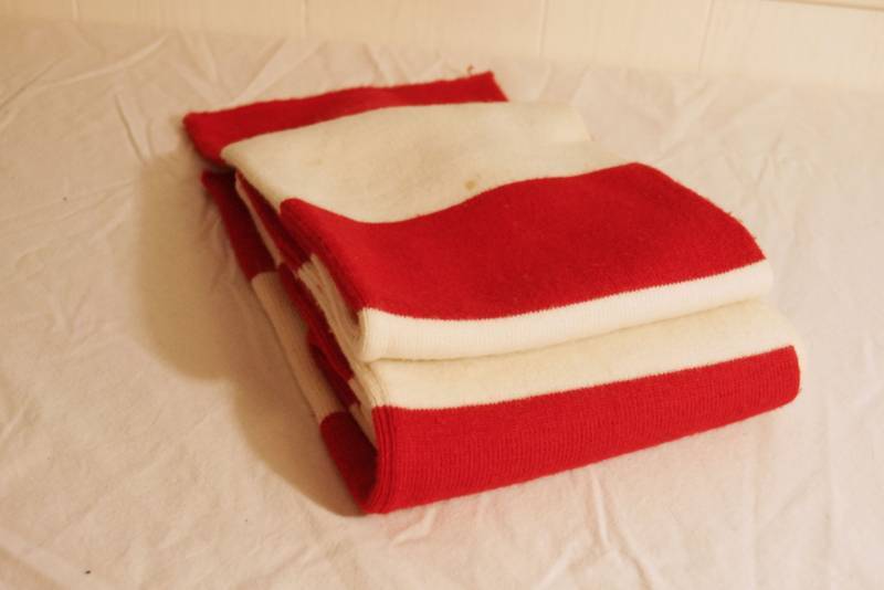 lot 1421 image: Wheres Waldo Scarf-extra long- a few small spots- have not tried to remove them.