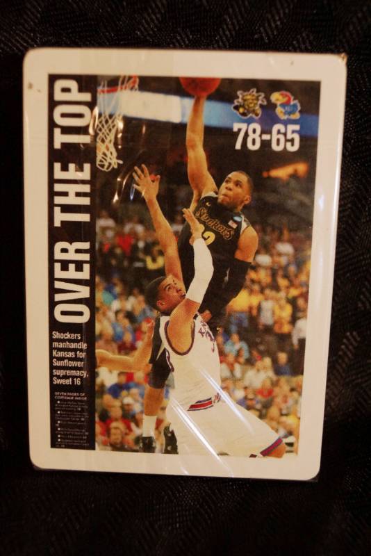lot 1445 image: WSU Shockers 2015 Missouri Valley Champions card deck-new in plastic -includes storage box-Great Stocking stuffer