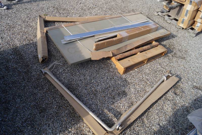 lot 5256 image: Lot of Commercial Bathroom Safety Rails a Metal Door and More
