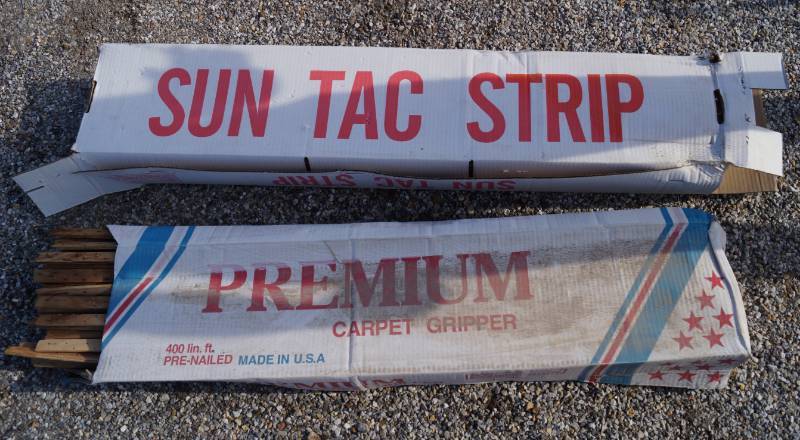 lot 5263 image: Lot of 2 boxes of unused carpet gripper tack strips