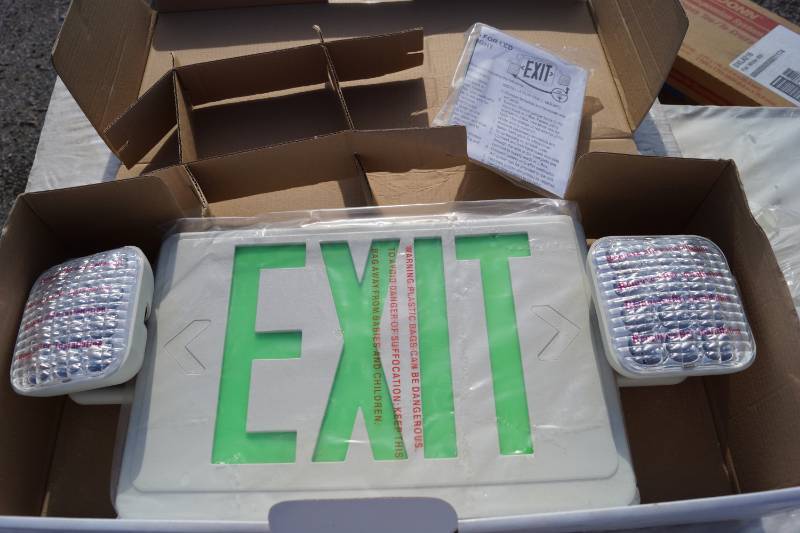 lot 5262 image: Emergency Exit Sign EXITRONIX M# VLED-EL90 - New in Box