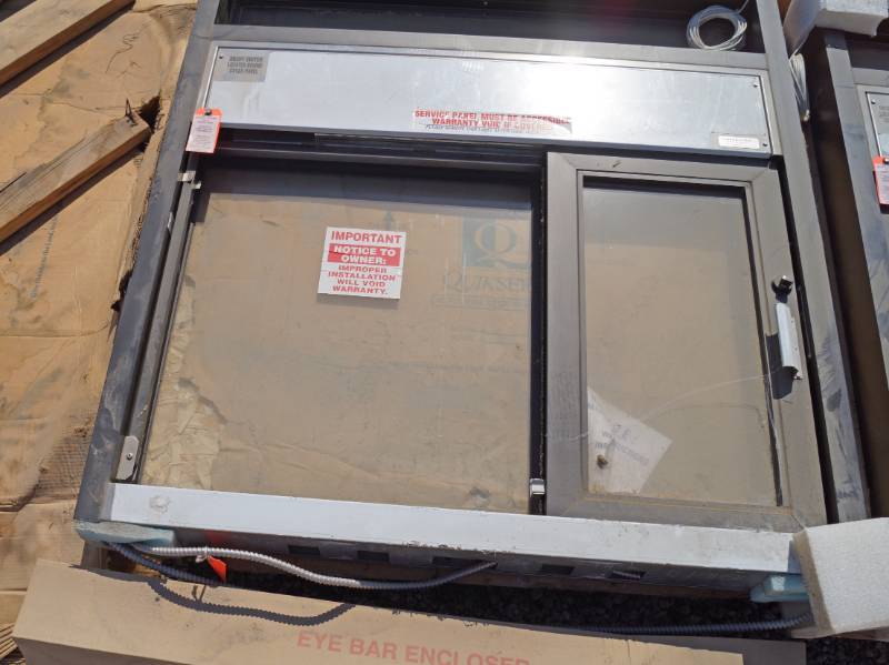 lot 5283 image: QUIKSERV - Restaurant Drive- Up Window - NEW never installed - w eyebrow bar - 4 x 44 x 5 Electric - WOW