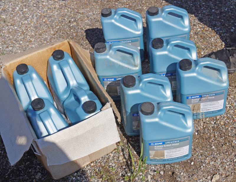 lot 5290 image: Lot of 11 unopened jugs of Epoxy Grout Haze Remover - Great for the tile layers