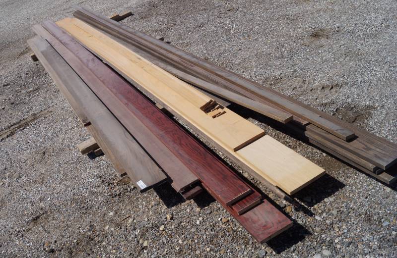 lot 5320 image: Lot of Solid Wood Trim - Various widths, colors and styles