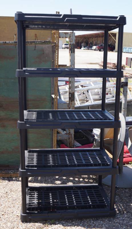 lot 5348 image: Nice, Tall - Plastic Shelf Shelving Unit - Black