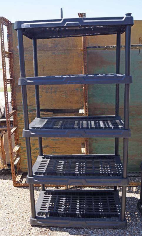 lot 5349 image: Nice, Tall - Plastic Shelf Shelving Unit - Black