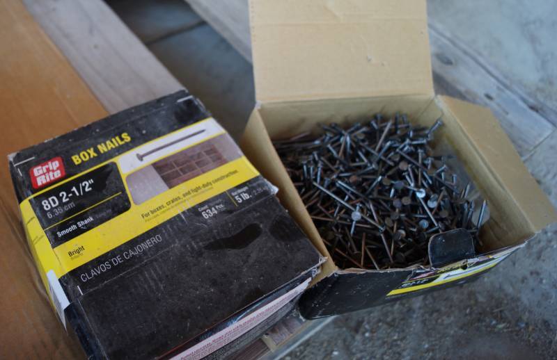 lot 5358 image: Lot of 2 Boxes of BOX NAILS Grip Rite 8D 2-12 Boxes are mostly full