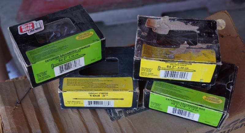 lot 5359 image: Lot of 4 Boxes of Nails - GRIP RITE - see pics for sizes and uses