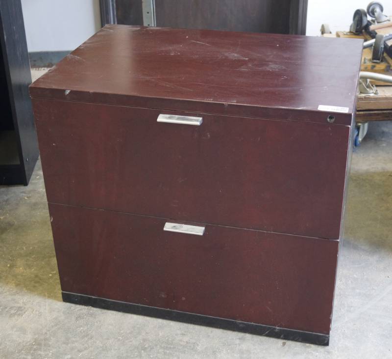 lot 5383 image: Filing Cabinet - Latteral - Maroon - Clean inside