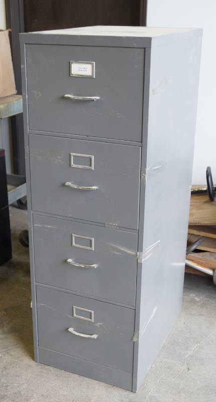 lot 5384 image: Four Drawer Tall Filing Cabinet