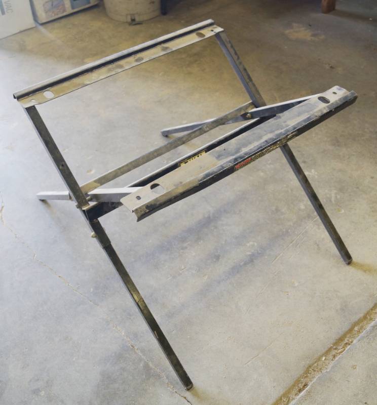 lot 5385 image: Dewalt Universal Folding Equipment Stand - see photos for bolt pattern and measurements