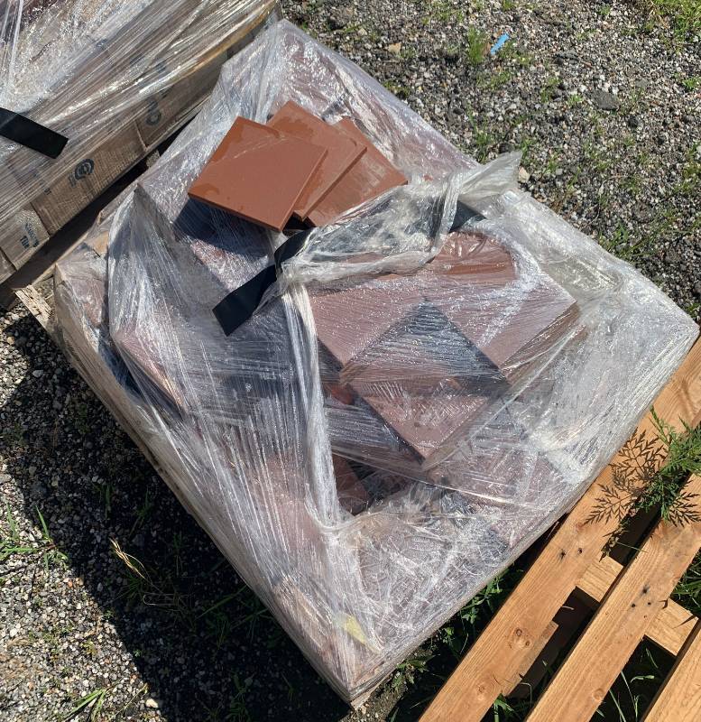 lot 5302 image: Pallet of 6 x 6 dark red tile