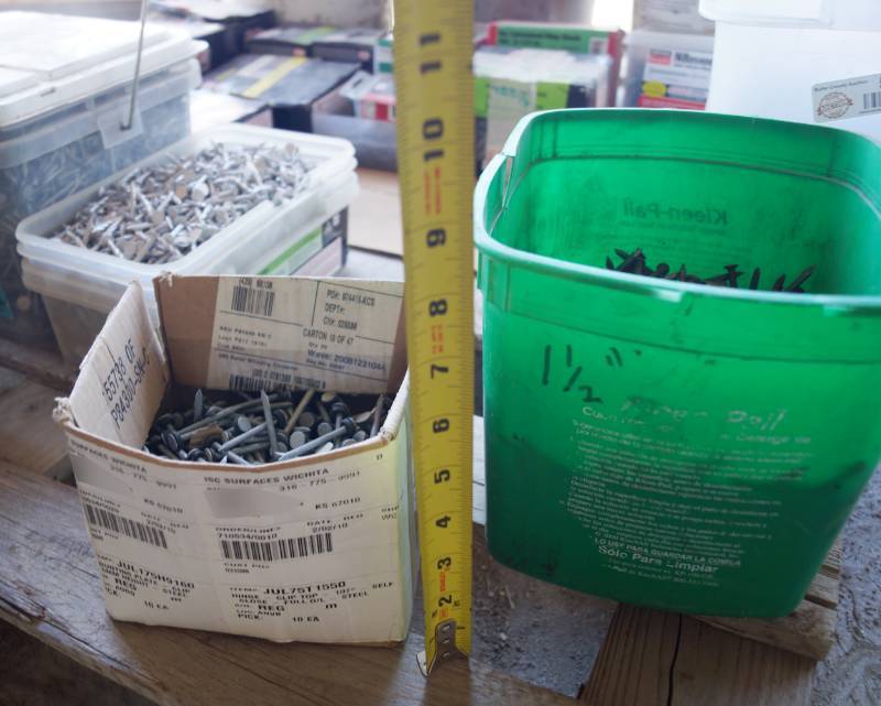 lot 5326 image: Lot of 2 Containers full of nails - see photos