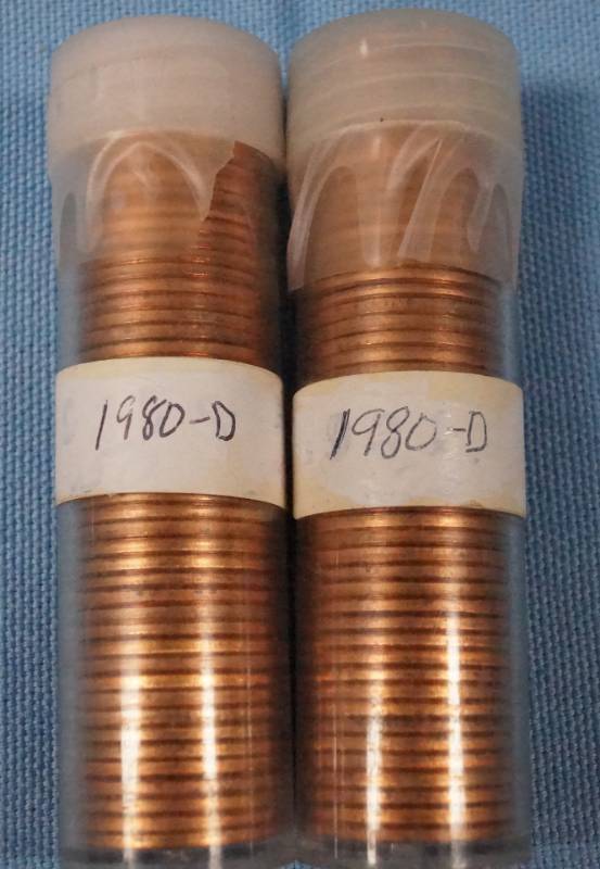 lot 5660 image: 2 Tubes of 50 1980-D Pennies