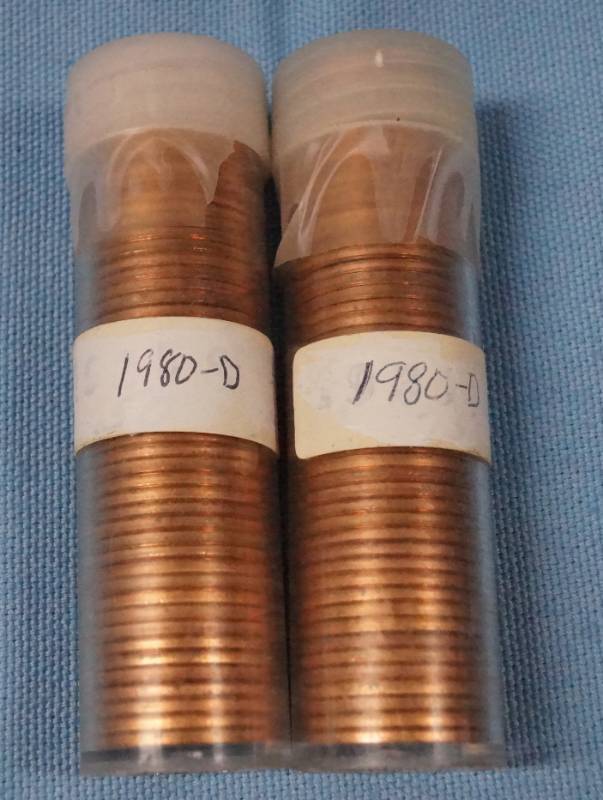 lot 5662 image: 2 Tubes of 50 1980-D Pennies