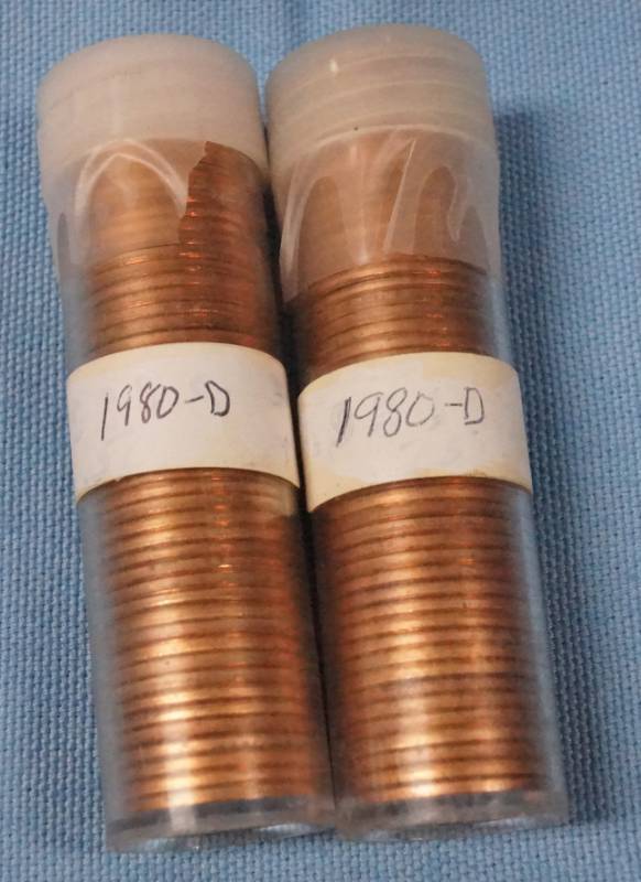 lot 5669 image: 2 Tubes of 50 1980-D Pennies