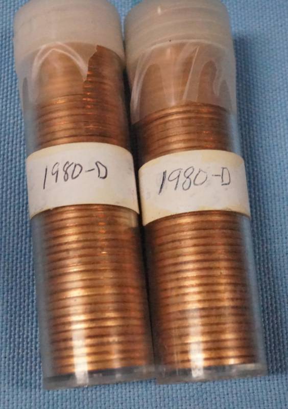 lot 5670 image: 2 Tubes of 50 1980-D Pennies