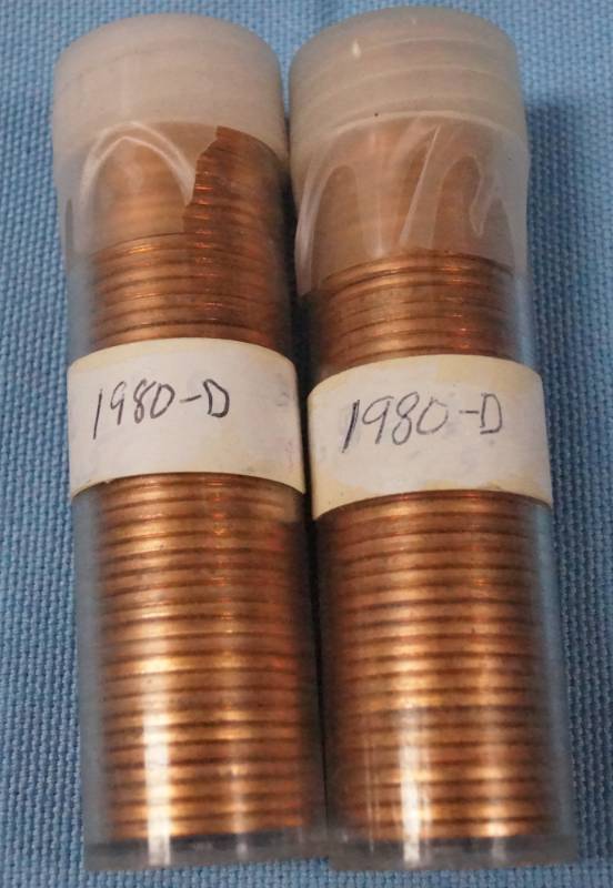 lot 5673 image: 2 Tubes of 50 1980-D Pennies