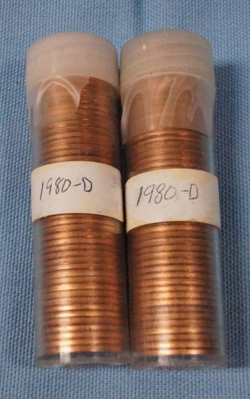 lot 5674 image: 2 Tubes of 50 1980-D Pennies
