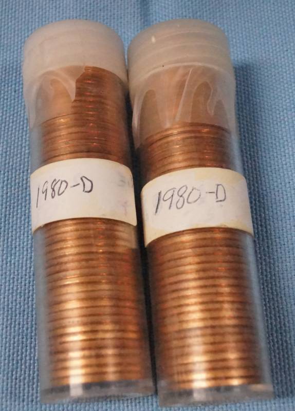 lot 5675 image: 2 Tubes of 50 1980-D Pennies