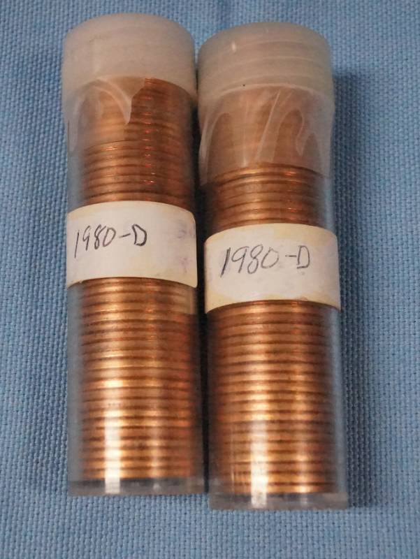 lot 5676 image: 2 Tubes of 50 1980-D Pennies