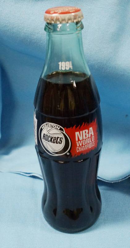lot 5716 image: Very Cool Coca-Cola Bottle with Houston Rockets Print - Must Have for Houston Fans