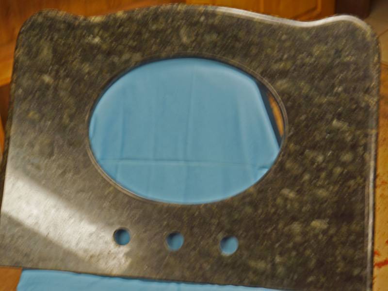 lot 5823 image: Gratine Bathroom Sink Counter Top - Very Pretty See Pics