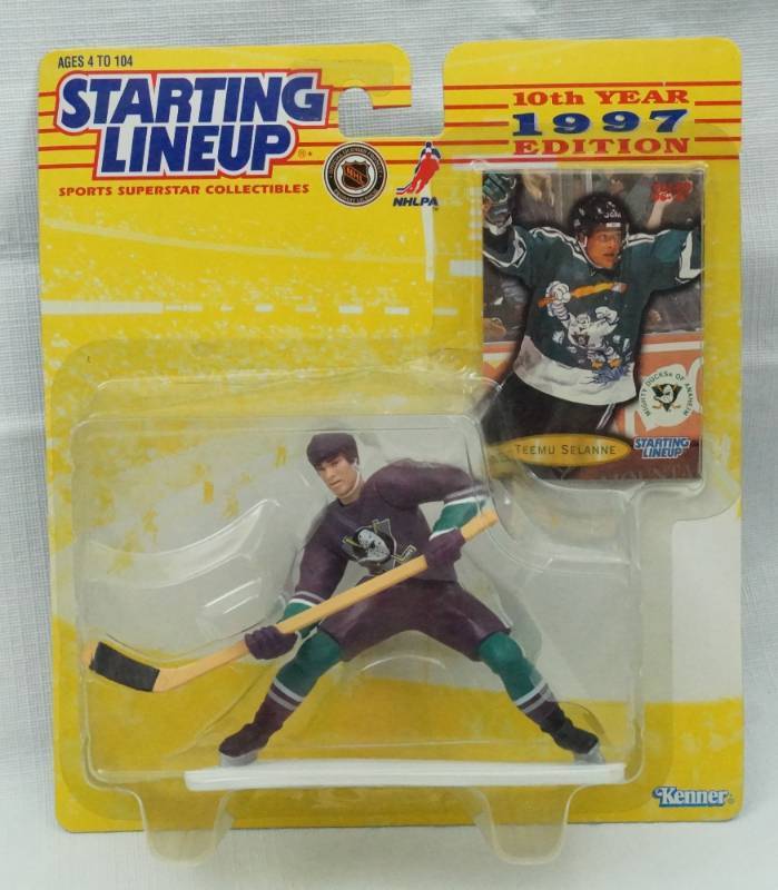 lot 5540 image: 1997 Starting Line Up Teemy Selanne (anahein Mighty Ducks) Figurinestand