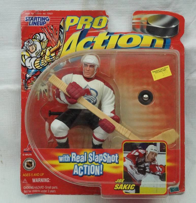 lot 5547 image: Joe Sakic NHL Starting Lineup w Real Slapshot Action