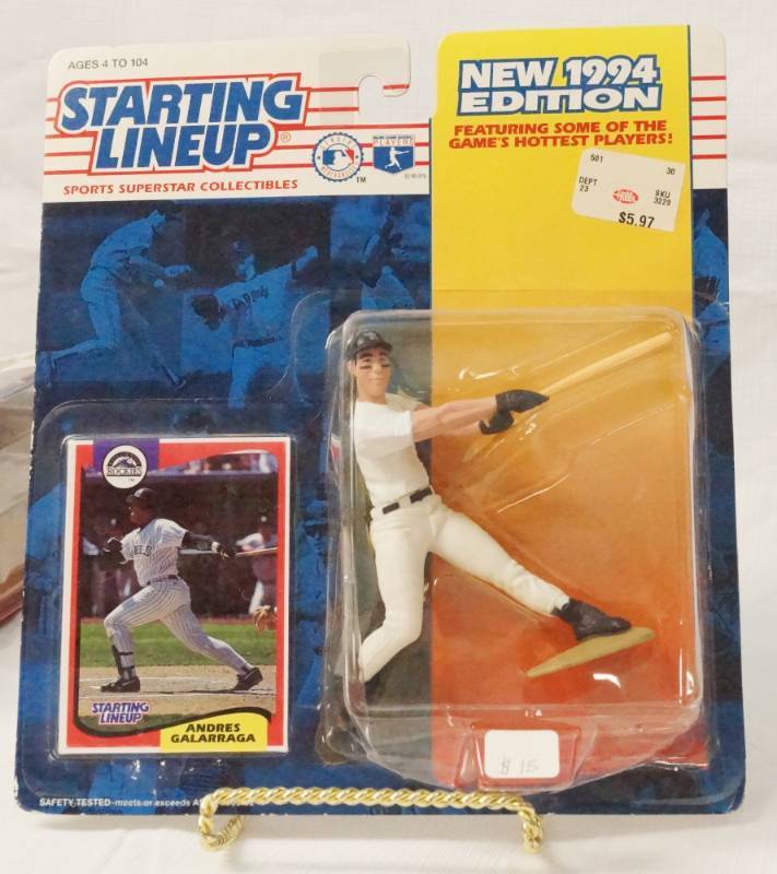 lot 5570 image: Andres Galarraga MLB 1994 Baseball Starting Lineup w Card