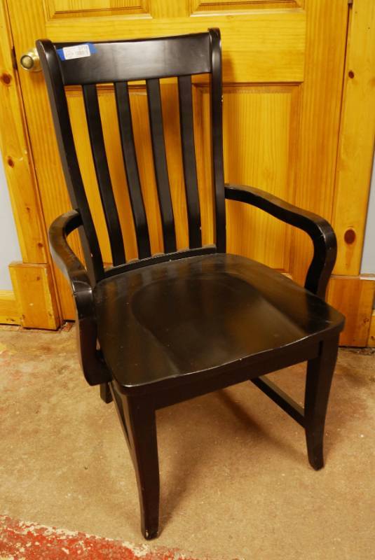 lot 5718 image: Black Wood Chair - Well Built