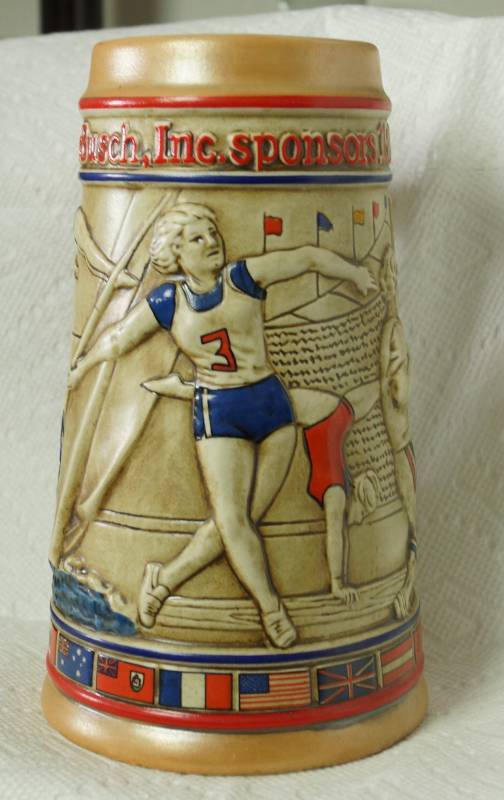 lot 1086 image: 1980 OLYMPIC COMMITTEE - Anheuser-Busch Ceramarte Beer Stein - Made in Brazil