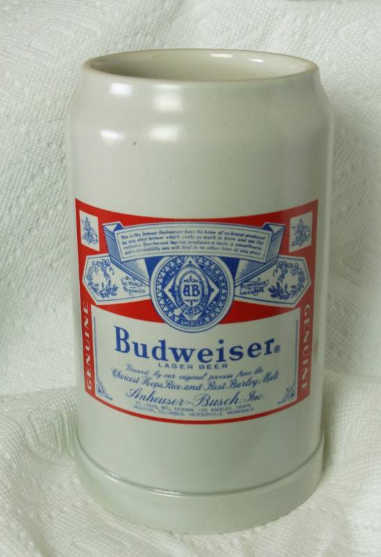 lot 1082 image: Budweiser - Ceramarte Beer Stein - Made in Brazil